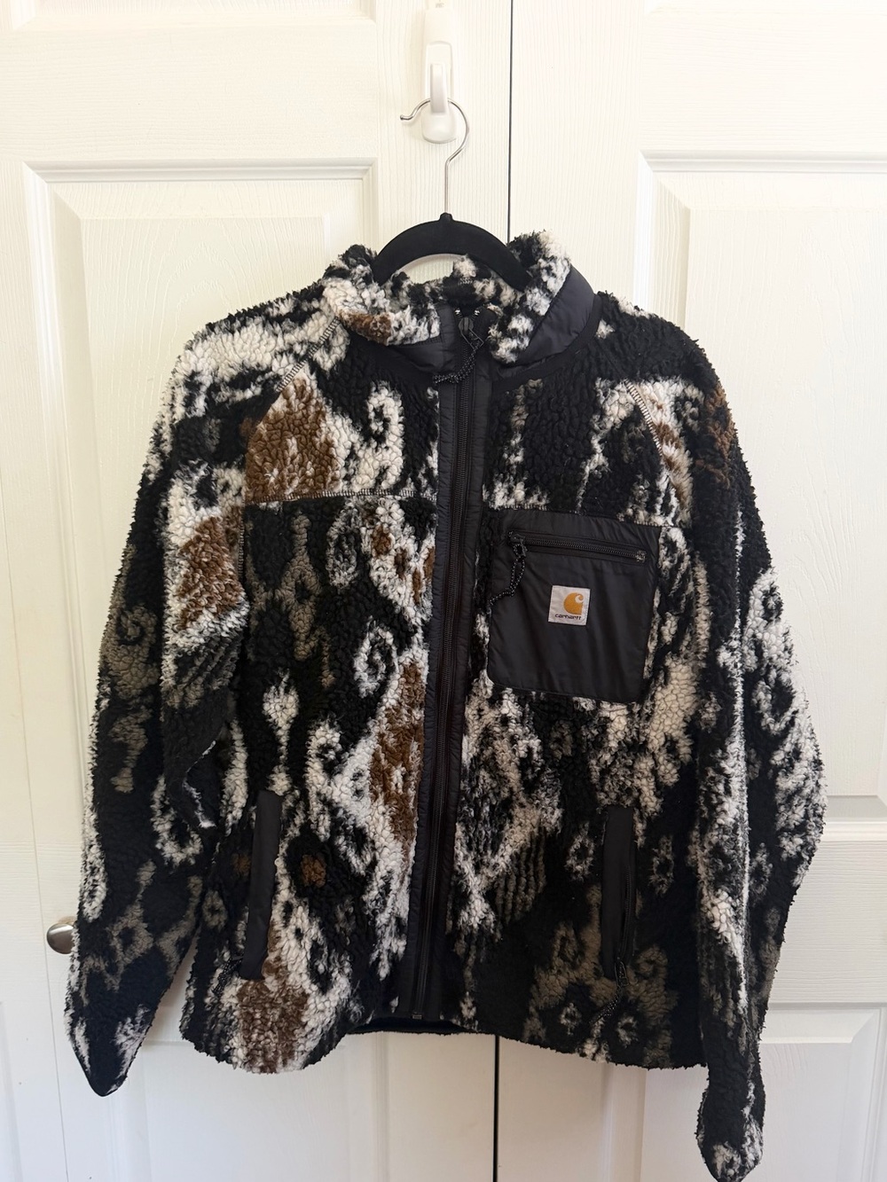 Carhartt WIP Black, White & Brown Sherpa Fleece